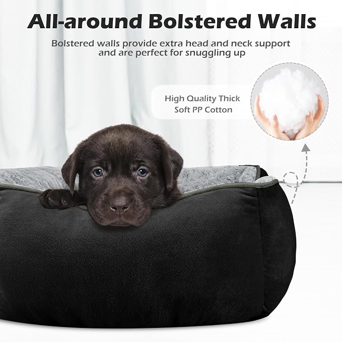 Small Dog Bed Rectangle Washable Orthopedic Soft Calming Sleeping Durable Pet Cuddler with Anti-Slip Bottom