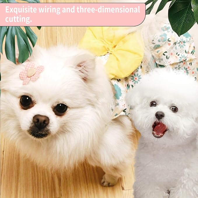 5 Pcs Dog Dresses Floral Puppy Cat Pet Dresses Dog Bowknot Dresses for Small Dogs Girls Puppy Summer Floral Skirts Outfits Cute Princess Pet Dress for Female Yorkie Cats Dogs Pets