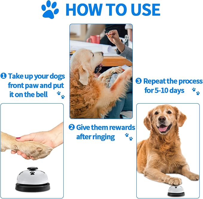 2 Pack Dog Doorbells, Pet Training Bells for Go Outside Potty Training and Communication Device Large Loud Dog Bell Cat Puppy Interactive Toys Adjustable Strap Door Bell