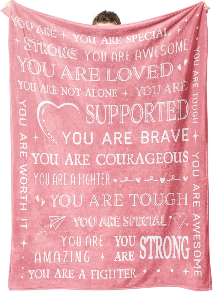 Get Well Soon Gifts for Women- Inspirational Gifts Blanket | Feel Better After Surgery Gifts for Sick Women, Thinking of You Gift for Her Friend Sister Coworker, 60'' x 50''