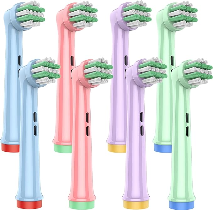 OddeKey Kids Replacement Heads Compatible with Braun Oral B Electric Toothbrush, Extra Soft Replacement Toothbrush Heads for Gentle Care, Kids Toothbrush Heads are for Ages 3+ and 6-12, 8 Count