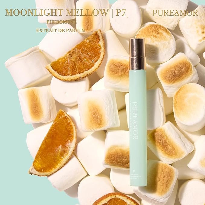 PUREAMOR Pheromone Perfume for Women, Moonlight Mellow Extrait de Parfum – Sweet Gourmand Scent with Neroli, Orange & Marshmallow, Long Lasting Fragrance, 0.4 oz / 12 ml Travel Size