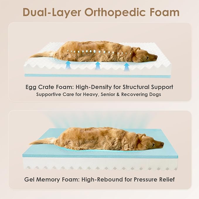 EHEYCIGA Orthopedic XL Dog Bed for Large Dog, Memory Foam Dog Couch, Green | 48x35 Inch Extra Large Sized Dog Sofa with Sides, Waterproof Liner & Washable Removable Cover, Bolster Pet Couch