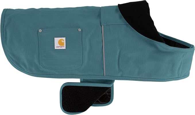 Carhartt Firm Duck Insulated Chore Coat Harbor Teal S | Dog, Insulated Weather Resistant Jacket for Cold and Windy Conditions