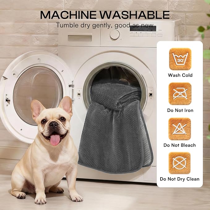 Luciphia Waterproof Blanket for Dog, Washable Reversible Fleece Pet Throw | Durable protector for bed, couch, crate, and furniture; leakproof and calming for dogs, cats, puppies Gray S(40''x28'')