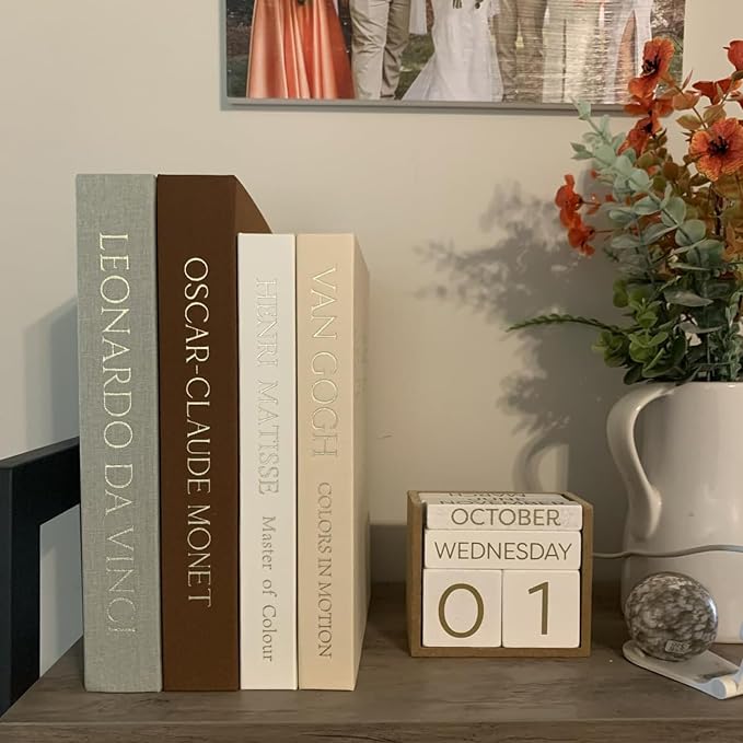 SUPERNIGHT Aesthetic Decorative Books for Home Decor, Set of 2 Linen Boxs | Storage Boxes for Living Room, Office, Coffee Table Decor, Elegant Fake/Faux Books, Hide Photo, Keepsake