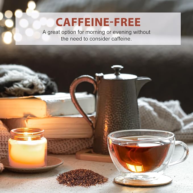 Soeos Organic Red Rooibos Loose Leaf Tea, 16 Ounce (1LB), Naturally Caffeine-Free Herbal Tea, USDA and Non-GMO Certified, Gluten Free, Keto Friendly, Rich Aroma & Smooth Flavor, South African Grown, Perfect for Hot or Iced Tea