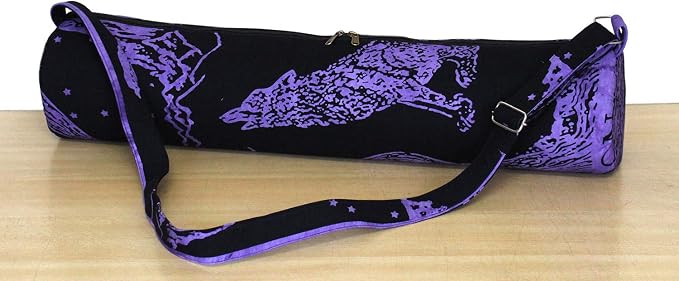INDIAN CRAFT CASTLE ICC Yoga Mat Bag Carrier Full-Zip Exercise Yoga Mat Carry Bag for Women Men with Multi-Functional Storage Pockets and Adjustable Shoulder Strap 26X6 Inches