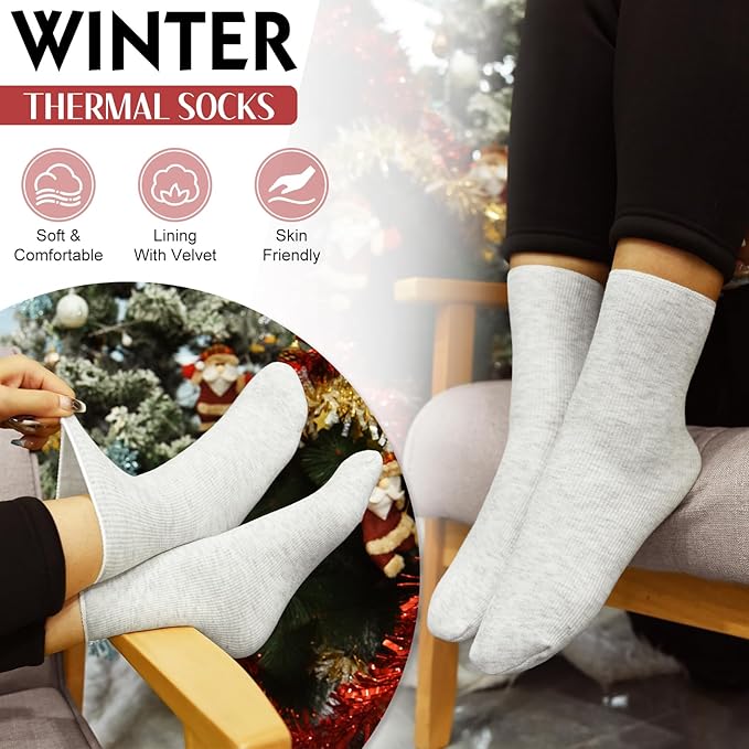 Yusongirl Winter Women Scarf Gloves Beanie Ear Muffs Socks Set Cold Weather Warm Knit Hat Fleece Long Neck Warmer 5 in 1 Set