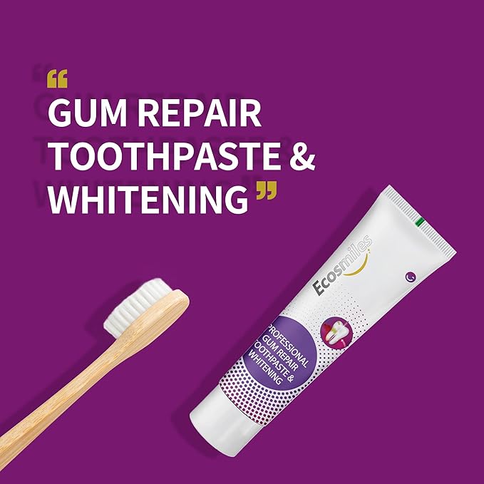 Ecosmiles Fluoride Free Gum Health & Whitening Toothpaste, for Bleeding Gums & Gingivitis, Reduces Tooth Sensitivity, Repairs Enamel & Removes Plaque, with Hydroxyapatite, SLS Free, Mint, 3.52 oz