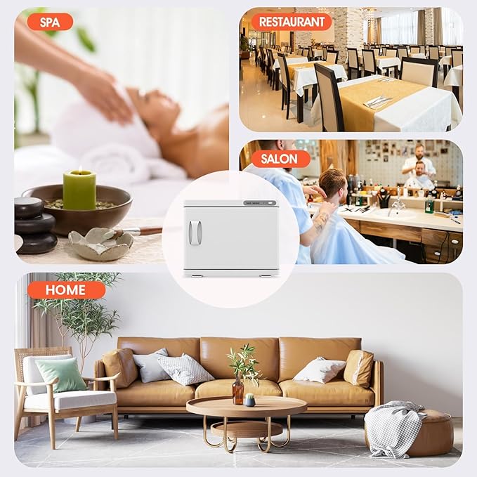 Towel Warmer Cabinet, 23L Large Hot Bath Towel Warmer Heating Use for Facial Spa, Hair Beauty, Salon Equipment and Home- White