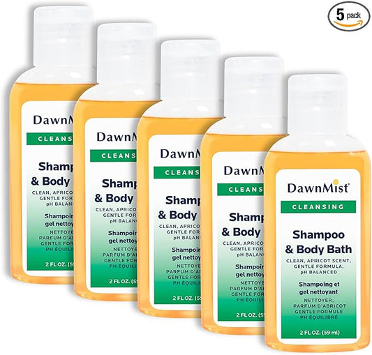 Dukal DawnMist Shampoo & Body Bath with Dispensing Cap, 2 oz. Bottle (Pack of 5)