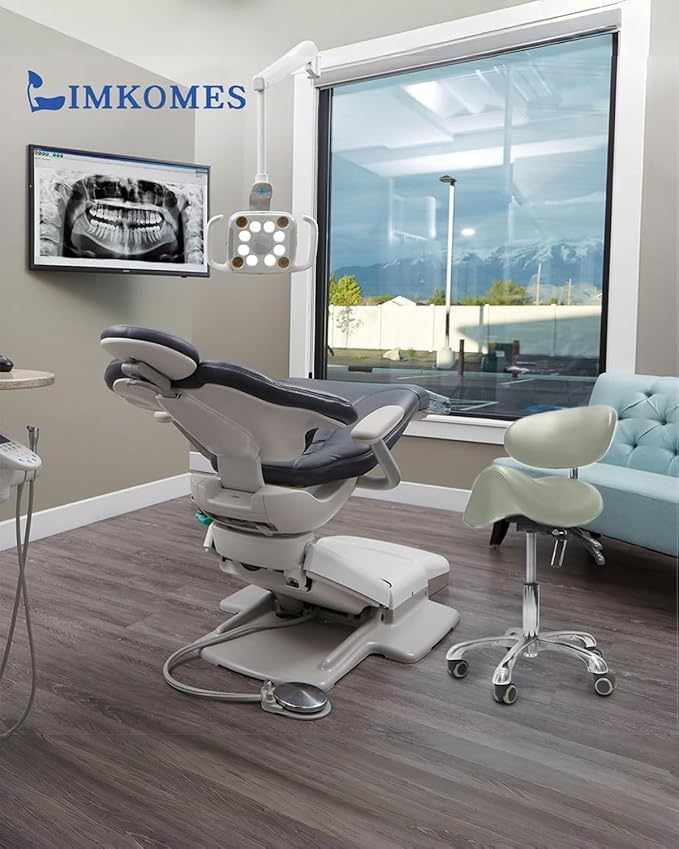 Saddle Stool with Wheels,3-Way Function Rolling Stool with Back Support,Ergonomic Stool Saddle Stool for Hair Stylist for Dentist Salon Tattoo(Grey)