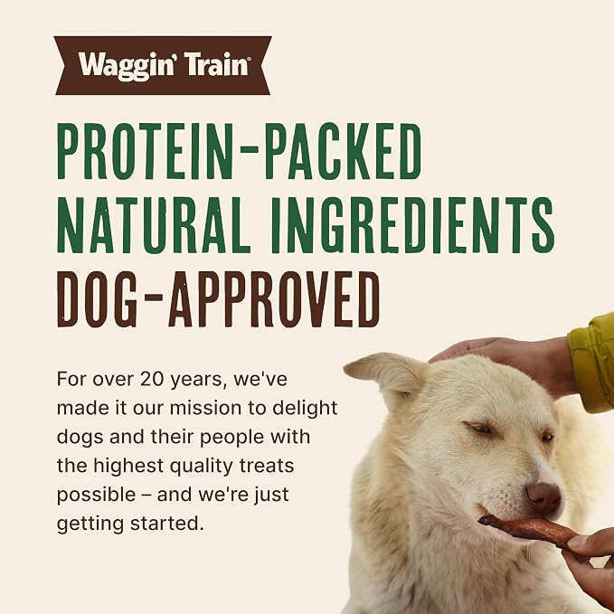 Waggin' Train Salmon Jerky Dog Treats for Skin and Coat Support, Made with 100% Real Salmon, No Grains and No Artificial Flavors or Colors, High Protein Dog Treat, Easily Digestible, 36 oz. Pouch