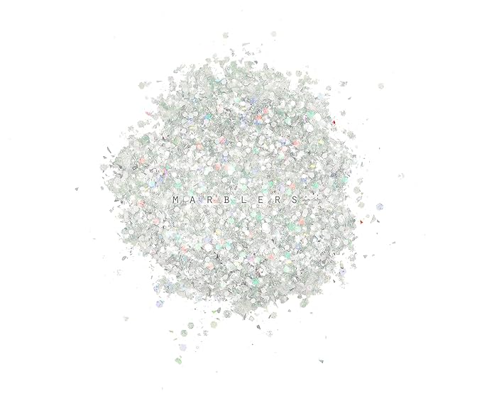 MARBLERS Mixed Shaped Face & Body Glitter [Silver] 0.18oz (5g) | Chunky | Chopped | Flake | Non-Toxic | Vegan | Cruelty-Free | Festival, Rave & Party Makeup | Eye, Hair, Nail Polish, Eyeshadow