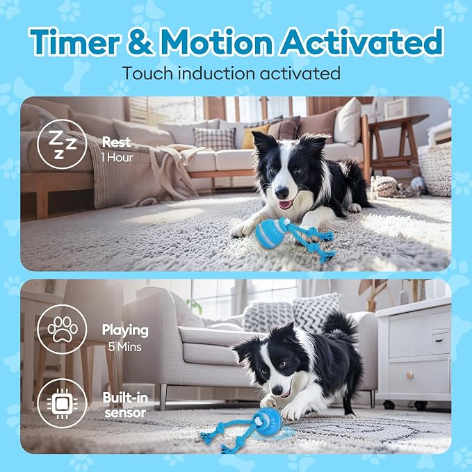 Interactive Dog Toys for Dogs – Automatic Moving Dog Toy Ball, Smart Dog Puzzle Toy for Boredom & Enrichment, Durable Dog Toys for Small Dogs & Aggressive Chewers, Puppy Interactive Toys
