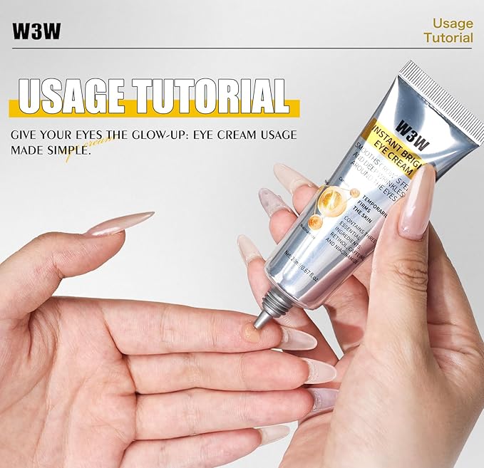 Instant Bright Eye Cream with Caffeine & Retinol - Anti-Aging Eye Cream for Dark Circles, Puffiness & Wrinkles, Brightening & Firming Formula with Niacinamide & Hyaluronic Acid