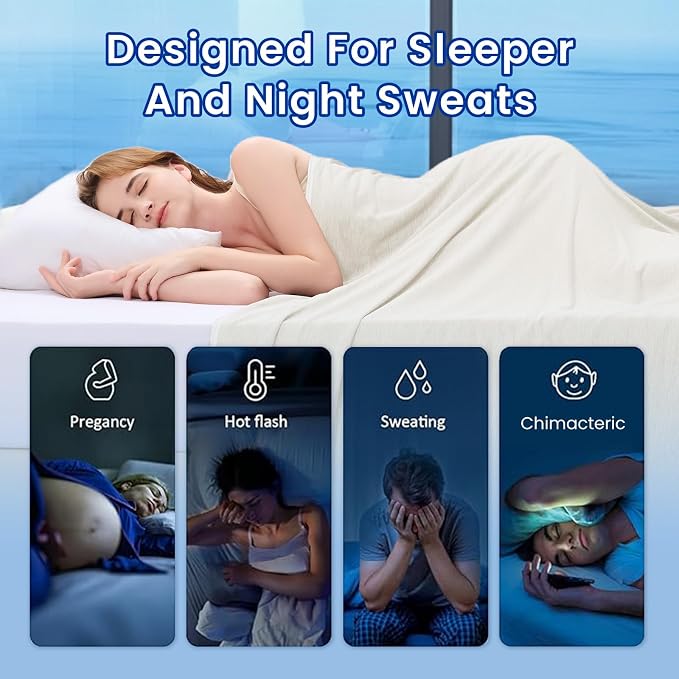 Cooling Blanket(60"x90"Twin Size)for Night Sweats Absorbs Heat to Keep Adults, Children Cool on Warm Nights, Q-Max 0.5 Cooling blankets for Hot Sleepers, Ultra-Cool Lightweight Blanket for Bed | Absorbs Heat Cold Summer Blanket for Night Sweats & Menop...