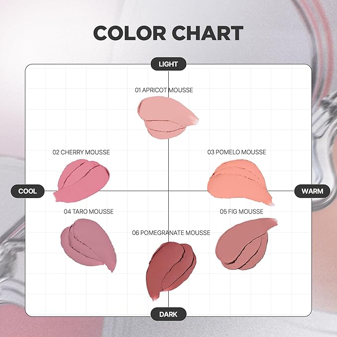 lilybyred Luv Beam Cheek Mousse | Heart-Shaped Korean Cream Blush, Airy Soft-Matte Texture, Soft-Focus & Pore-Blurring Finish, Seamless Buildable, Natural Flush, 0.13 oz. (04 Taro Mousse)