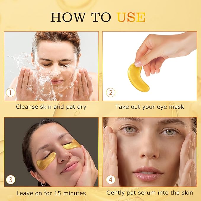 Under Eye Patches for Puffy Eyes and Dark Circles (20 Pairs) Collagen Eye Patches with Hyaluronic Acid & Niacinamide, Eye Mask for Moisturizing, Fine Lines, Dark Circles Under Eye Treatment