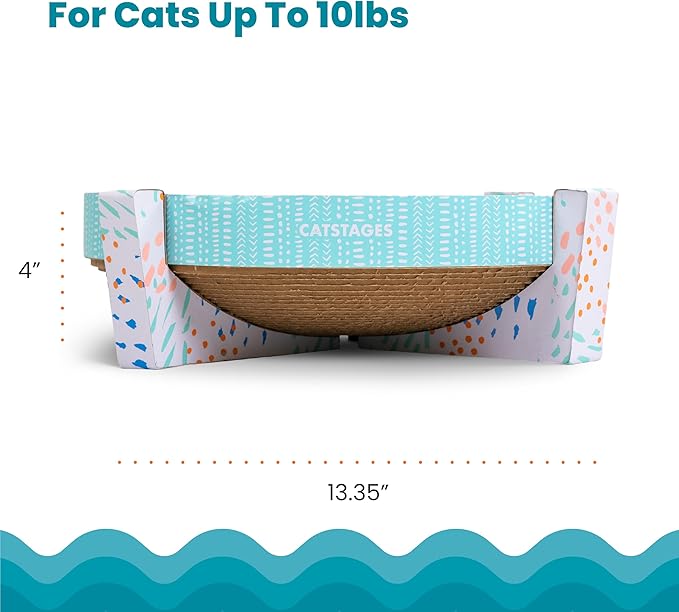 Catstages Scratch,Snuggle & Rest – 2‑in‑1 Indoor Cat Scratcher & Elevated Cat Lounger,Catnip Included,(Pack of 6)