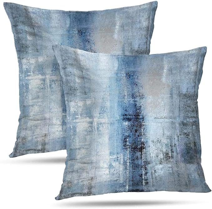 Throw Pillow Covers for Couch, 18x18 Inch, 2 Pack, Blue Grey | Decorative Throw Pillow Covers Cushion Covers for Couch Bedroom Sofa Living Room