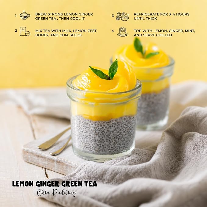 Life Plus Style Gourmet The Secret Garden Organic Lemon Ginger Green Tea 50 Tea Bags Zesty Citrus & Spicy Ginger Blend Refreshing Flavor Classic Tin