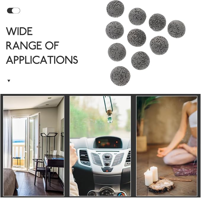 SEWACC 20pcs Volcanic Rock Aromatherapy Stones Essential Oil Diffuser Lava Stones for Home Office Fragrance and Air Purification