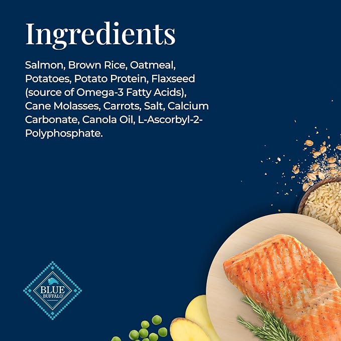 Blue Buffalo Basics Crunchy Dog Biscuits for Skin & Stomach Care, Limited Ingredient Diet Dog Treats, Salmon & Potato Recipe, 6-oz. Bag (Pack of 6)