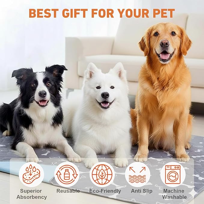 Puppy Pee Pads with Pheromones,Forever Pad,Washable Pee Pads for Dogs,Reusable Dog Pee Pads,Waterproof and Leak-Proof,Non-Slip Base Training Pad Suitable for Home(Gray+Brown,XS:11.8*11.8inch)