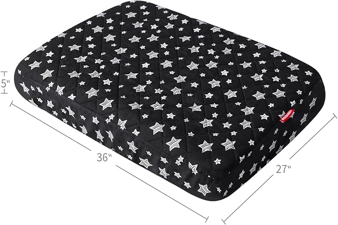 Waterproof Dog Bed Covers Replacement Lovely Black Star Print, 27x36 Inches | Washable Pet Hair Easy to Remove, Noiseless Quilted Puppy Pet Bed Cover , for Dog/Cat, Cover Only