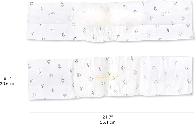 Amazon Basics Leak-Proof, Super Absorbent Male Dog Diapers with Wetness Indicator, Comfortable Design, Breathable Disposable Wrap, Secure Fit, Small, 30 Count