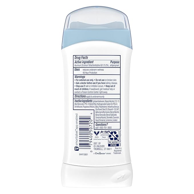 Dove Powder Invisible Solid Anti-Perspirant Deodorant 2.6 oz (Pack of 6)