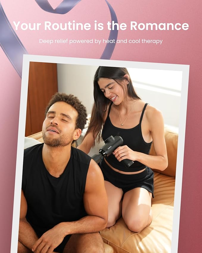 RENPHO Active Thermacool 2 Massage Gun with Heat and Cold, Valentine's Day Gifts, [2026 Upgraded] Percussion Deep Tissue Handheld Neck Massager, FSA Approved, Muscle Masajeador for Men Women HSA