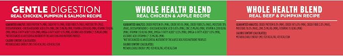 Nutrish Gentle Digestion and Whole Health Blend Premium Paté Variety Pack Wet Dog Food,13 oz. Can,Packaging May Vary (Rachael Ray),(Pack of 24)