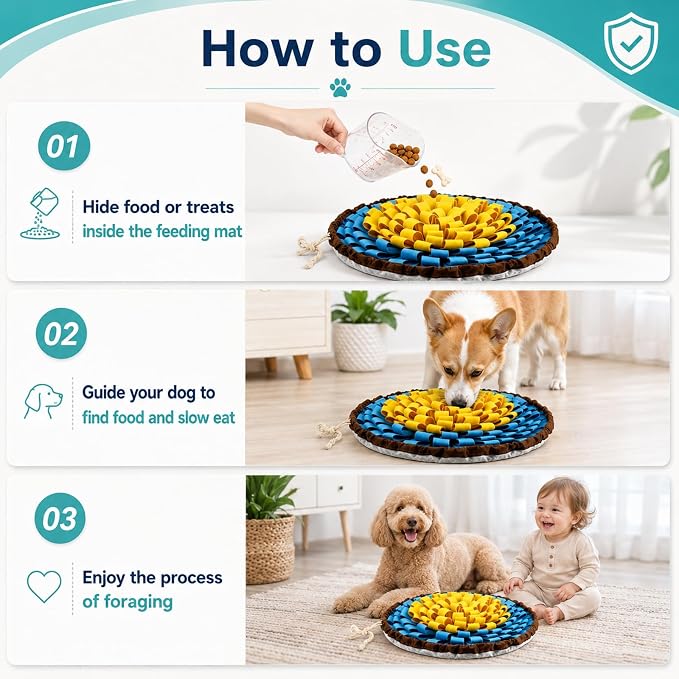 Snuffle Mat for Dogs, Interactive Dog Puzzle Toy & Slow Feeder