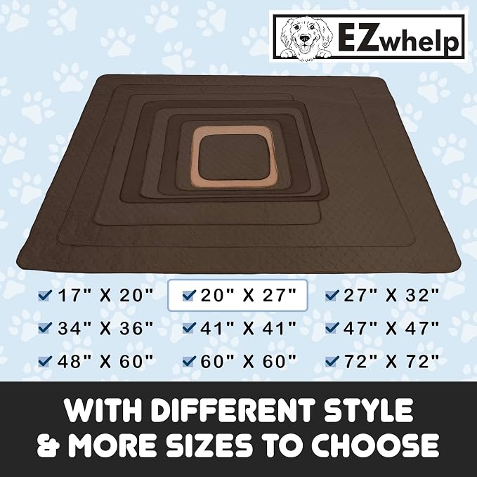 Reusable Dog Pee Pads, Washable Waterproof Puppy Training Pad 20x27 | Washable waterproof pee pads for dogs & puppies. Super absorbent, leak-proof, reusable 100+ washes with rounded corners.