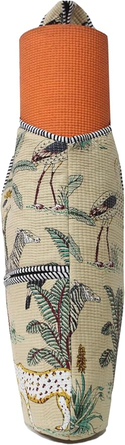 INDIAN CRAFT CASTLE Yoga Mat Bag | Tote Mat Bag | Sling Yoga Tote w/Large Side Pocket & Zipper Pocket | Yoga Mat Carrier Fits Most Size Mats