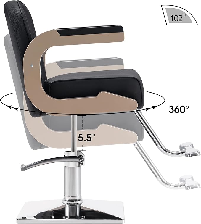 BarberPub Modern Salon Chair for Hair Stylist,Hydraulic Barber Styling Chair,Beauty Salon Spa Equipment 9210