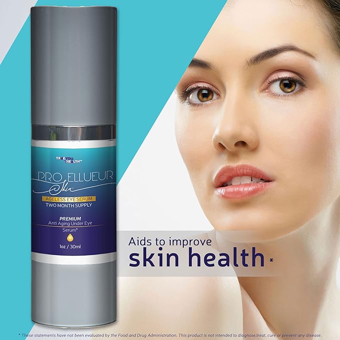 Pro Ellueur Skin Serum - Ageless Eye Serum - Two Month Supply - Reduce the Appearance of Wrinkles & Crows Feet - Help Minimize Dark Circles & Under Eye Bags - Contains Alpha Hydroxy Acids