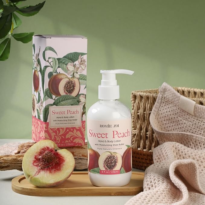 ROMIIE ZOI Daily Hand & Body Lotion with Moisturizing Shea Butter - Sweet Peach - 236 ML / 8 FL OZ