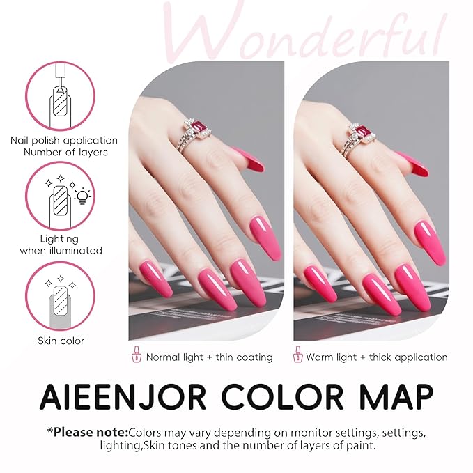 Pink Nail Polish, Shiny Pink Quick Dry Nail Polish, Non-Gel, Streak Free, Long- Last Fingernail Polish for Nail Manicure Salon DIY Nail Art, 0.35 Fl Oz