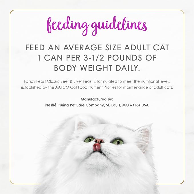 Purina Fancy Feast Tender Beef and Liver Feast Classic Grain Free Wet Cat Food Pate - (Pack of 24) 3 oz. Cans