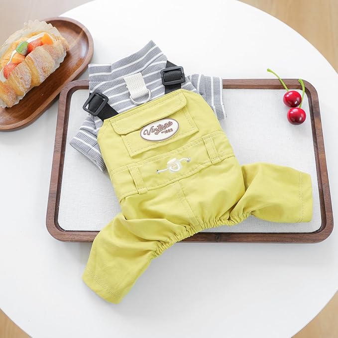 Dog Stylish Overalls Comfortable One Piece Puppy Outfits Summer Bib Overalls for Small Dogs Cute Pet Jumpsuit Onesie Chihuahua Yorkies Birthday Holiday Clothes Costume