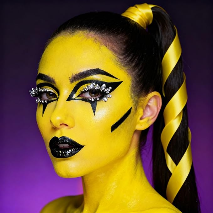 Go Ho Yellow Face Body Paint Stick,Washable Yellow Face Paint Stick,Non-toxic Full-coverage Cream Body Paint for Halloween Costumes Cosplay SFX Makeup