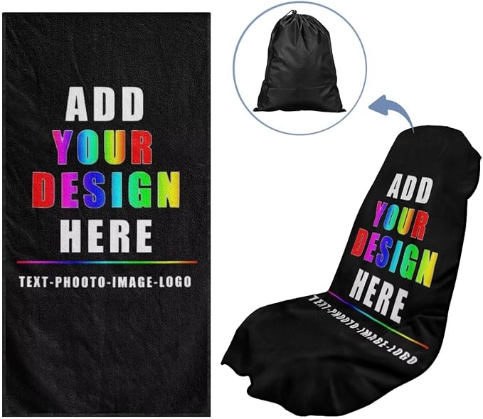 INSTANTARTS Customizable Towel Car Seat Covers Seat Belt Cover Pad Multi-Use Car Seat Towel Cover