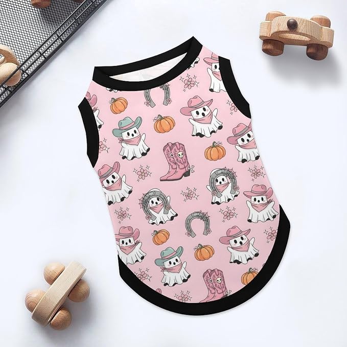 Halloween Pet Vest Western Spooky Pet Shirts X-Small | pumpkin Dog Shirt Vest cute pet Sleeveless Vests Ice Silk Dog T-Shirts holiday Dog Clothes Halloween Canine Wear