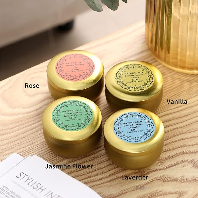 qinxiang Scented Candles Gifts Set,16 Pack Natural Soy Wax Travel Tin Jar Candles for 2.5 OZ Aromatherapy Candles for Family Gatherings, Festive Candles