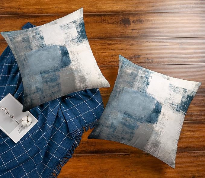 Throw Pillow Covers for Couch, 20x20 Inch, 2 Pack, Grey Blue | Decorative Throw Pillow Covers Cushion Covers for Couch Bedroom Sofa Living Room
