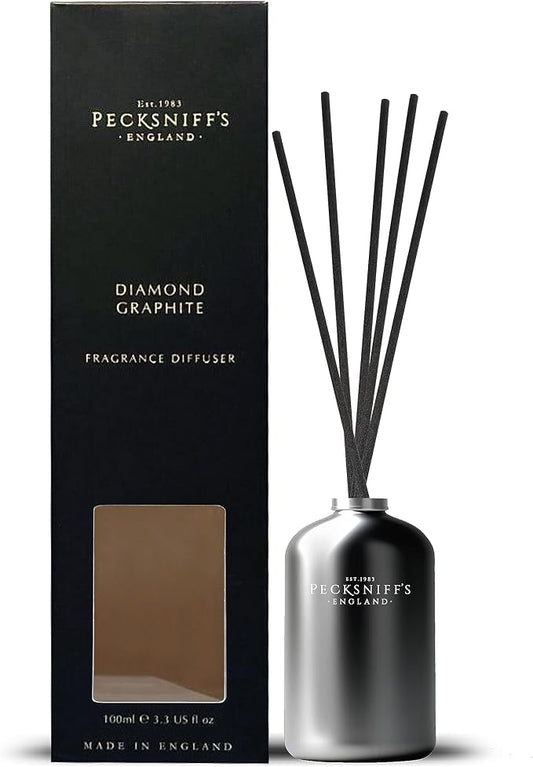Pecksniff's Jewel 100 ml/3.38 Fl Oz Luxury Diffuser | Diamond & Graphite Scent | Elegant Home Décor | Long-Lasting Fragrance | Crafted in England